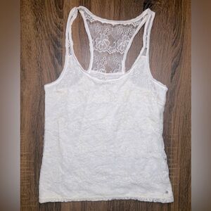 Abercrombie & Fitch Lace Tank Top Double Layer White Cream Women’s size Medium